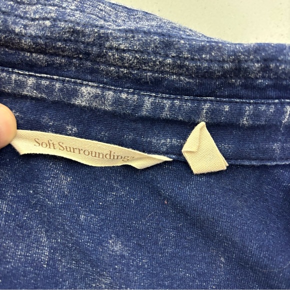 Soft Surroundings Blue Denim Tunic Shirt Dress Stretch Medium - Picture 6 of 12